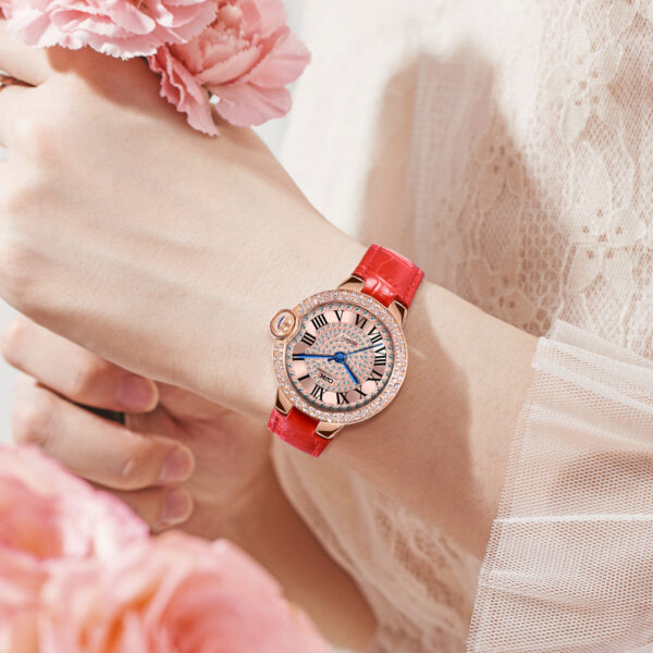 Waterproof luminous women's quartz watch W06OPK88615-RED - 图片 2