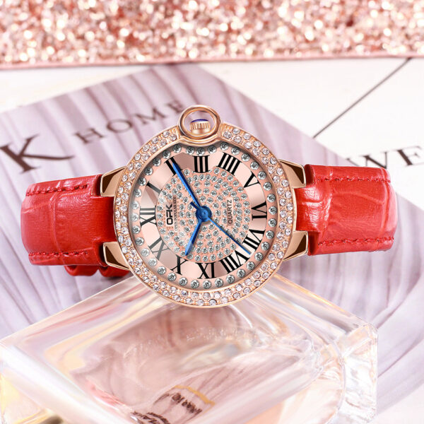 Waterproof luminous women's quartz watch W06OPK88615-RED - 图片 3