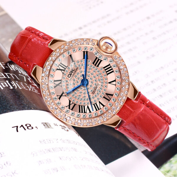Waterproof luminous women's quartz watch W06OPK88615-RED - 图片 5